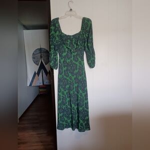 Peter Som Collective Scoop Neck Floral Print Midi